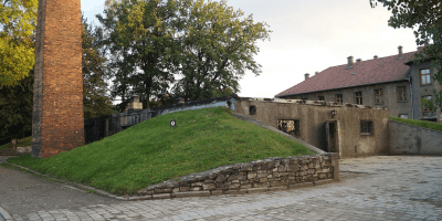 Auschwitz Crematorium. This photo was taken during Automotive Wikiexpedition 2016 set up by Wikimedia Polska Association.